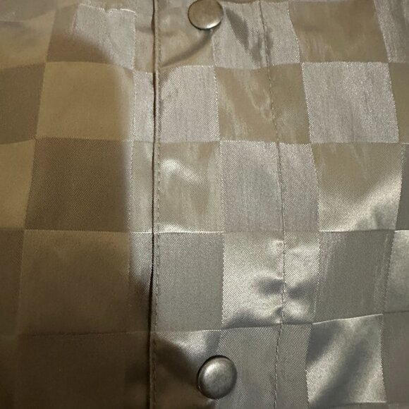 Santa Cruz Men's Checkered Silver Gray Windbreaker Jacket Large Polyester Button - Picture 5 of 7